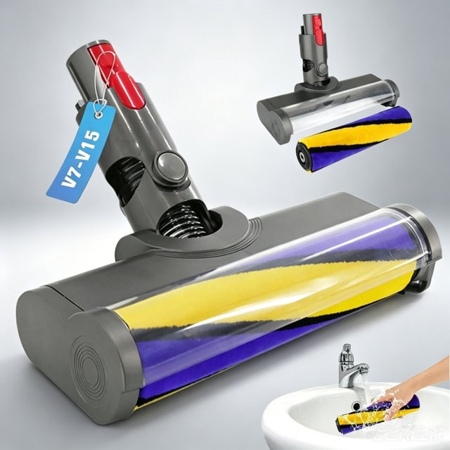 LED Flauschiger Rollenreinigungsaufsatz für Dyson V7 V8 V10 V11 V15 Ersatzteil für Hartholzböden in Multicolour, Breite: 25,5 cm, Höhe: 10,5 cm - Bild 1