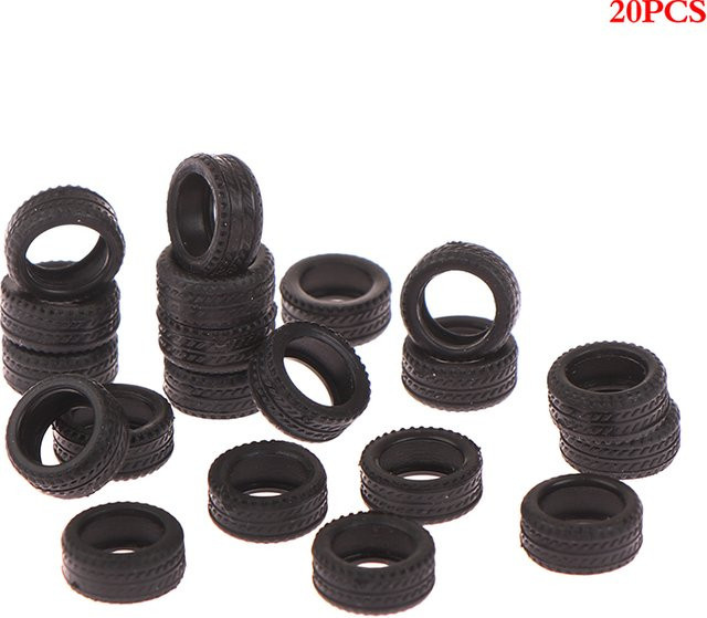 Auto Modell Szene Zubehör, 20-teiliges Set, Reifen, Räder, Schwarz - Bild 1