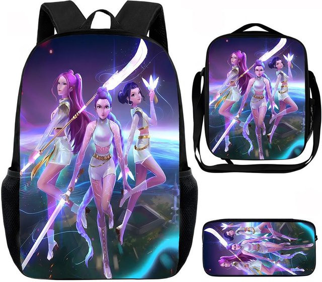 KTB 3-teiliges Rucksack-Set mit K-Pop Print in Multicolour, B: 42 cm, T: 12 cm, H: 29 cm - Bild 1
