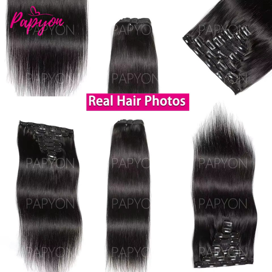 PAPYON Clip-in-Haarverlängerungen aus 100 % Echthaar, 120 g - Bild 6
