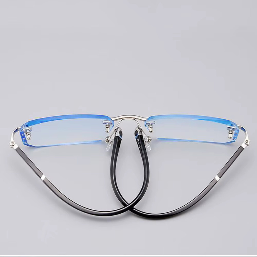 KLASSNUM Lesebrille, randlos, rechteckig, Metall, transparent, Herren - Bild 3