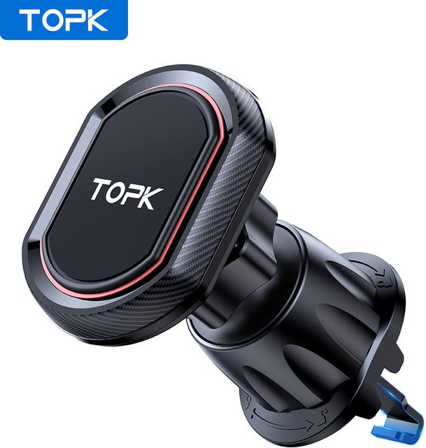 TOPK Magnetischer Auto-Handyhalter für Lüftungsschlitze in Schwarz, kompatibel mit iPhone 15 14 13, Samsung und Xiaomi - Bild 1
