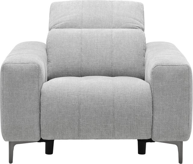 Mömax Sessel Alvaro Relaxsessel in Grau mit Armlehnen und Stoffbezug, B/T/H: 115 x 56 x 109 cm - Bild 1