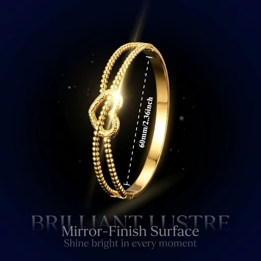 JP One Armreif Edelstahl, Gold, Herz, Damen, 60 mm - Bild 5