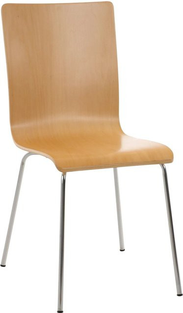 DELUKE Besucherstuhl TUNIS Konferenzstuhl und Bürostuhl aus Holz in Braun, B/T/H: 43 x 47 x 87 cm - Bild 1