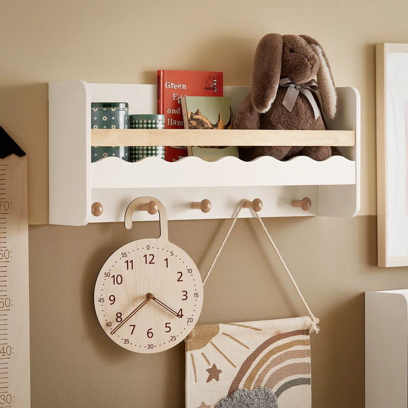 SoBuy Kindergarderobe KMB78-W mit Bücherregal und Ablage in Weiß - Bild 3
