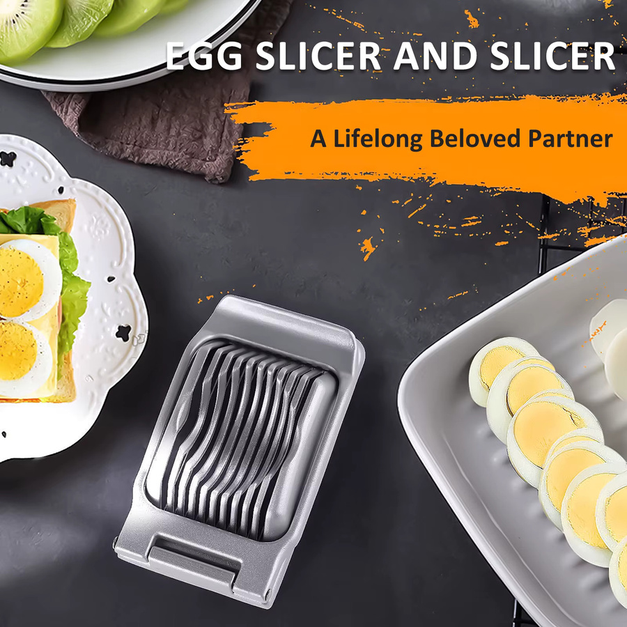 Willstar Eierschneider aus Aluminiumlegierung in Silber für Ei, Schinken und Obst - Bild 4