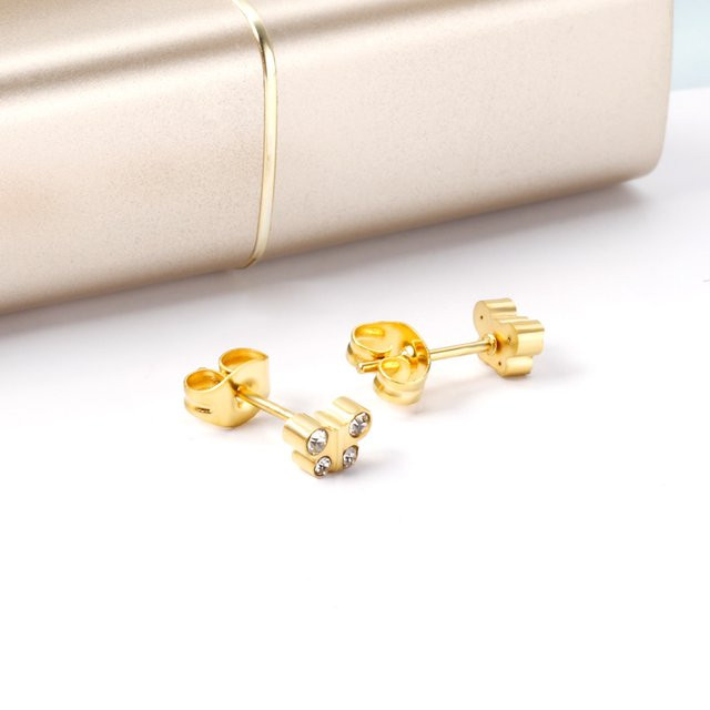 LUXUKISSKIDS Ohrstecker Schmetterling, Edelstahl, Gold, Zirkonia, Kinder - Bild 1