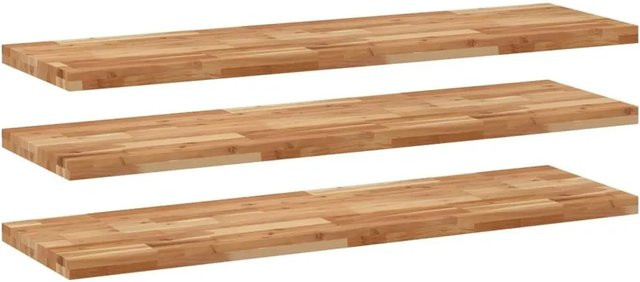 vidaXL Schweberegale Set aus 3 Stück aus Akazien-Massivholz, braun, B/T/H: 120 x 40 x 4 cm - Bild 1