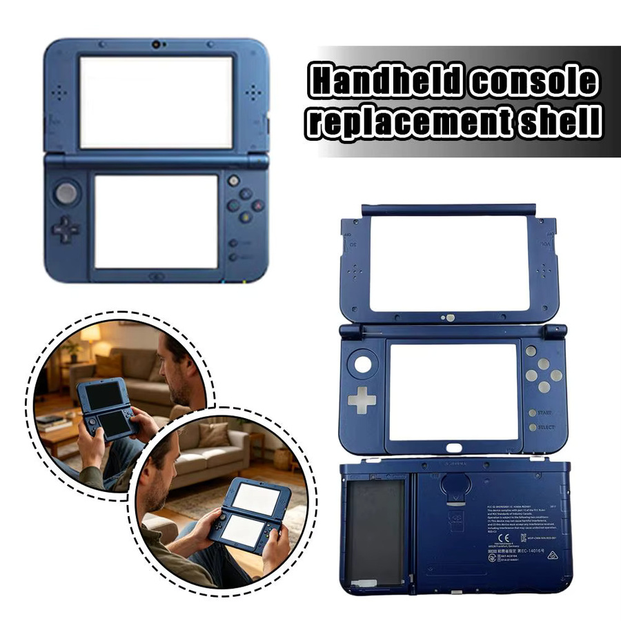 Komplettes Ersatzgehäuse-Set für Nintendo New 3DS XL LL Spielkonsole inklusive Tasten in Blau - Bild 2