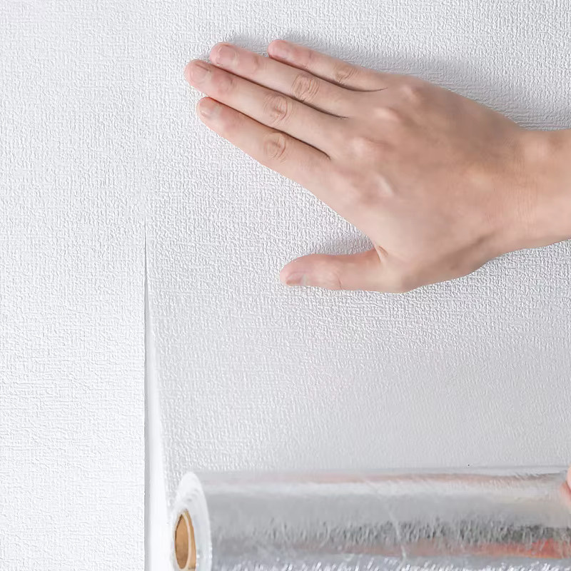 Selbstklebende 3D Wandaufkleber in Leinen-Optik, weiß, wasserdicht, Breite: 50 cm - Bild 2