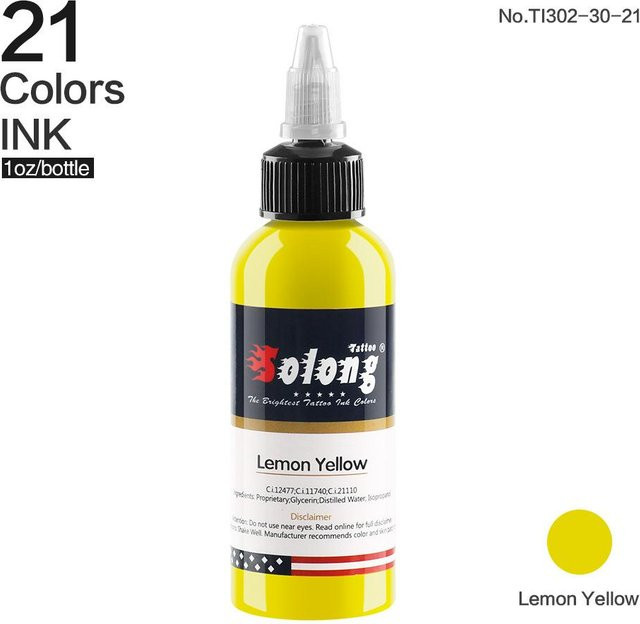 Solong Tattoo LLC Tattoo-Tinte, Lemon Yellow, 30 ml - Bild 1