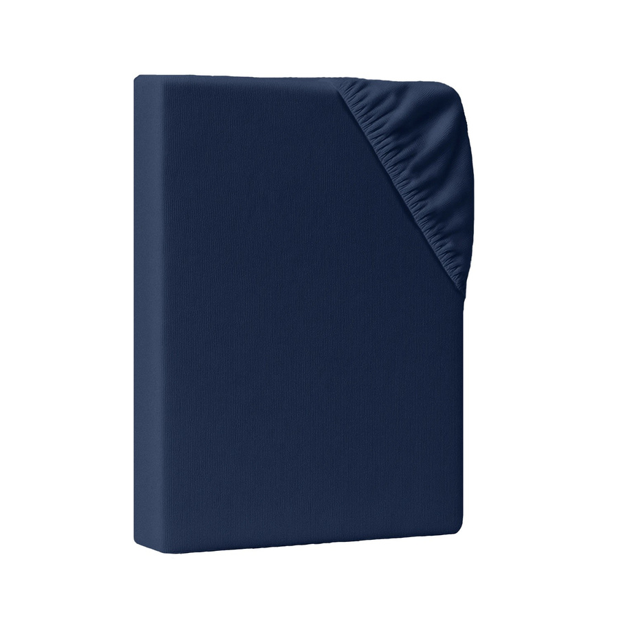 AM Qualitätsmatratzen Premium Jersey Spannbettlaken aus Baumwolle in Dunkelblau, B/T: 80 x 180 cm - Bild 2