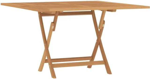 vidaXL Klappbarer Gartentisch aus Teakholz in Braun, B/T/H: 110 x 110 x 75 cm - Bild 1