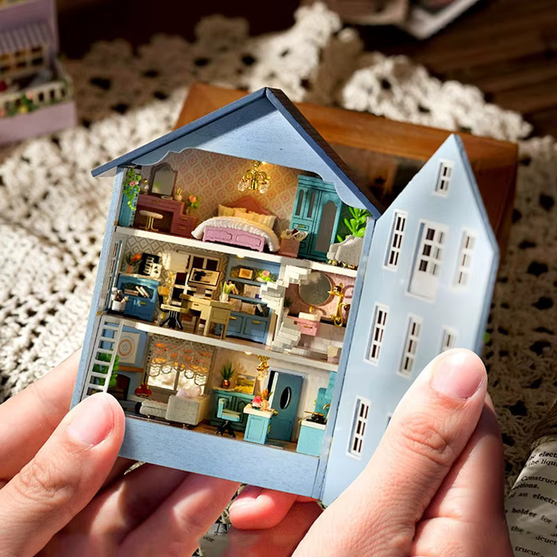 GSF Happy Farm DIY Holz Puppenhaus Miniatur mit Möbel Kit - Bild 2