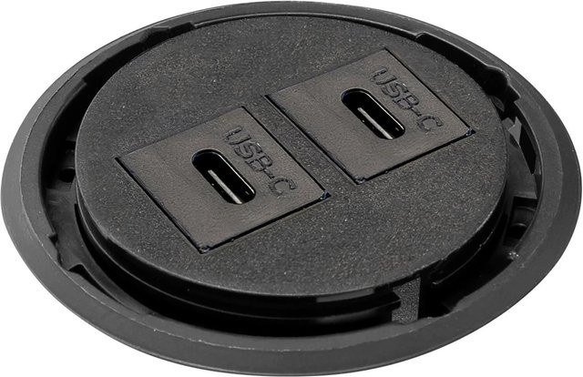 EVOline One USB-C Einbau Buchse aus Kunststoff in Schwarz mit ø 59mm - Bild 1