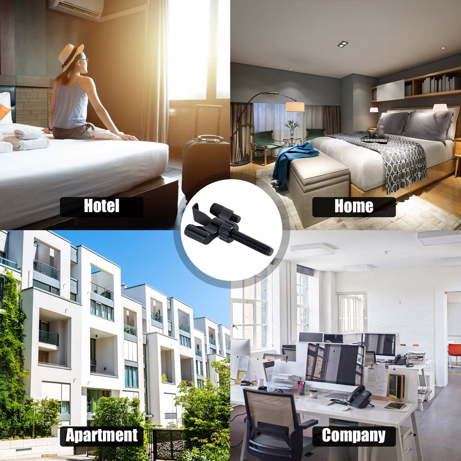 Tragbares Türschloss in Schwarz als zusätzliches Sicherheitsschloss für Reise, Zuhause und Wohnung - Bild 5