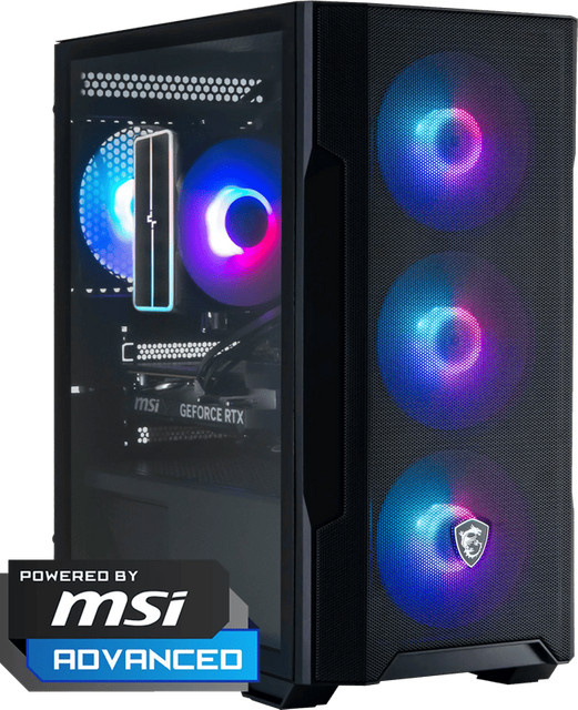 Cobalt x Powered by MSI Gaming PC mit RTX 5060, Ryzen 7 5700X, 16GB RAM und 1TB SSD in Schwarz und Transparent - Bild 1