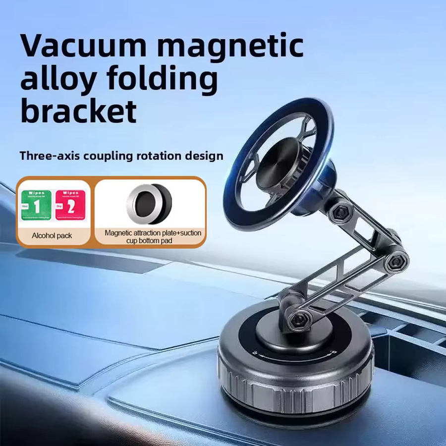 Kebidumei Magnetischer Telefonhalter in Silber mit Vakuumsauger und 360-Grad-Drehung für das Auto-Armaturenbrett - Bild 4