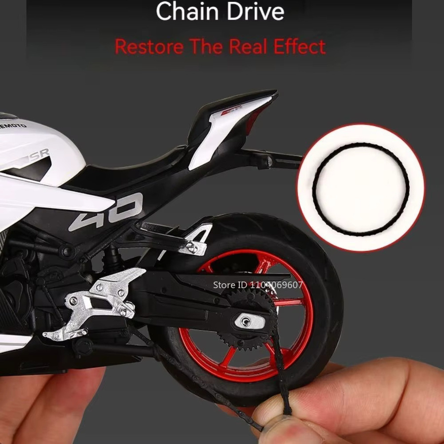 MAKEDA CFMOTO 450SR R1M Motorrad Modell, Maßstab 1:12, Metall, mit Licht und Sound - Bild 4