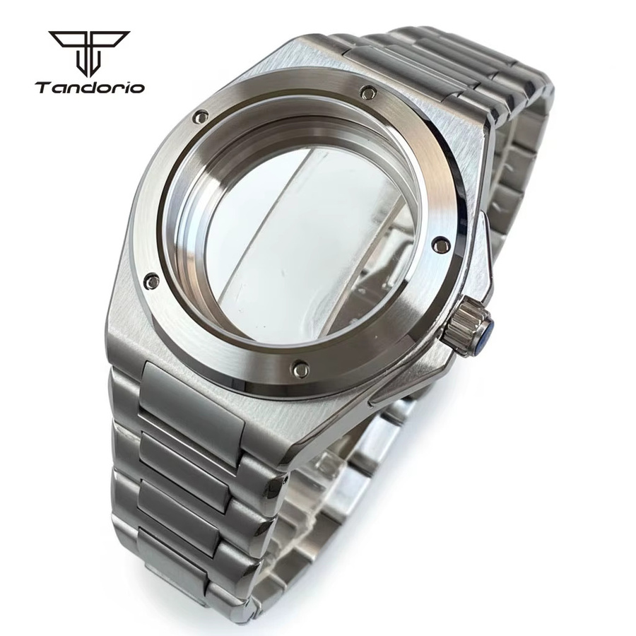 Tandorio Armbanduhr Edelstahl, Saphirglas, Silber, Unisex, 40 mm - Bild 3
