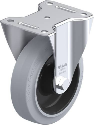 Blickle Bockrolle B-POEV 160R-SG aus verzinktem Stahl in Grau und Schwarz mit 160 mm Rad-Durchmesser und 400 kg Tragfähigkeit - Bild 1