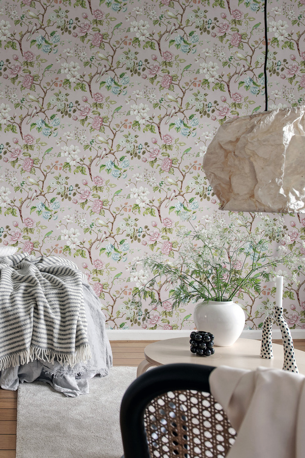 Rebel Walls Tapete Petit Flora in Soft Pink mit botanischem Vintage-Blumenmuster aus Vlies - Bild 2