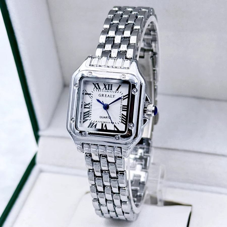 GREALY Armbanduhr Edelstahl, Gold, Quarz, Diamantbesetzt, Damen - Bild 1