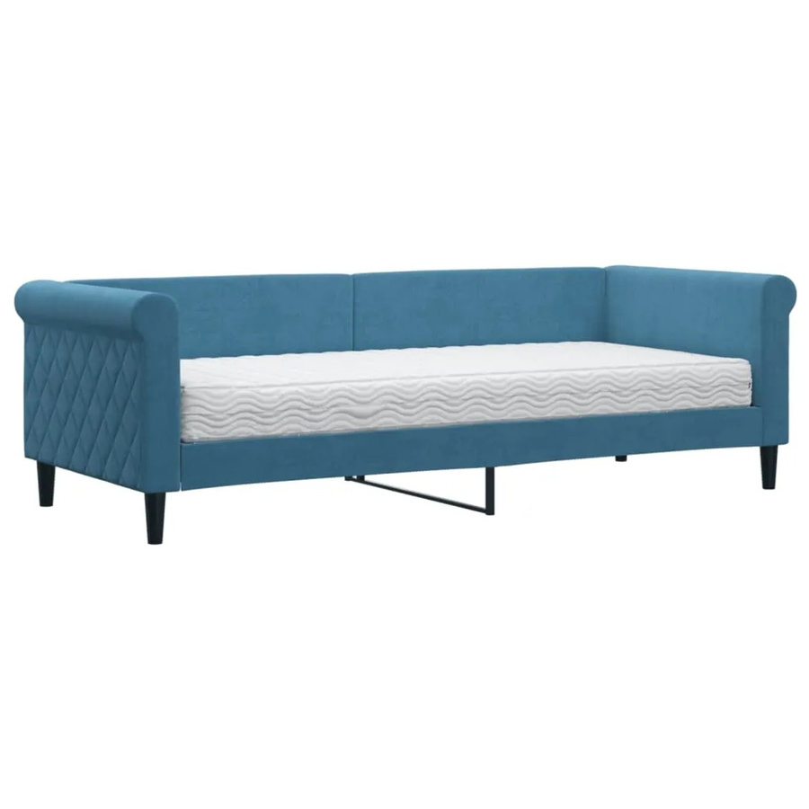 vidaXL Tagesbett mit Matratze in Blau aus Samt mit modernem Design, B/T/H: 80 x 200 x 68 cm - Bild 2