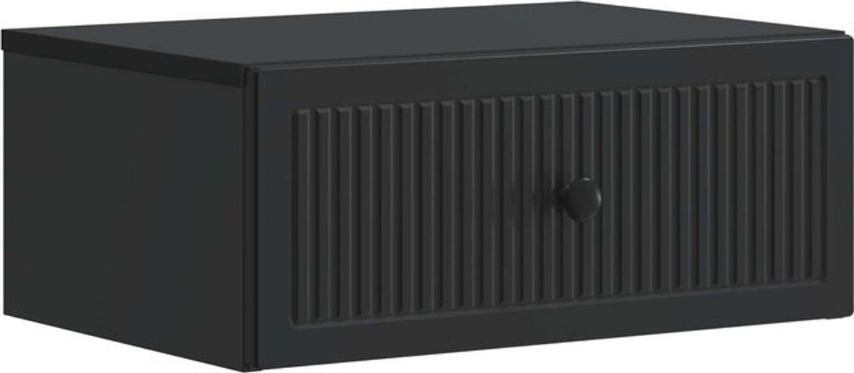 vidaXL Nachttisch in Schwarz aus Holzwerkstoff im modernen Retro-Design, B/T/H: 49 x 34,5 x 20 cm - Bild 1
