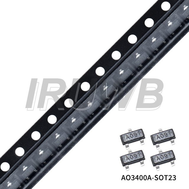 100 Stück AO3400 AO3400A N-Kanal MOS-FET SMD Feldeffekttransistor in Schwarz SOT-23 A09T - Bild 1