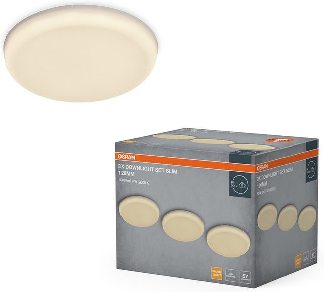 Osram LED Downlight Adjustable Cut-Out Slim Einbaustrahler Set, Weiß, Warmweiß, 9W, Durchmesser: 5,5 cm, Ausschnitt: 12 cm - Bild 1