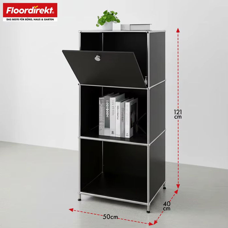 FLOORDIREKT Metallregal Concept Epure MK-107, 4-stöckiges Aufbewahrungsregal in Grau, B/T/H: 50 x 40 x 121 cm - Bild 2