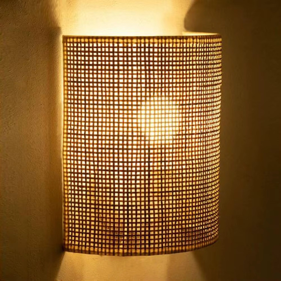 JOYINLED 2er Set Bambus-Wandleuchten in Braun, Retro Rattan Wandlampe mit E27 Fassung für Wohnzimmer, Schlafzimmer und Esszimmer - Bild 2
