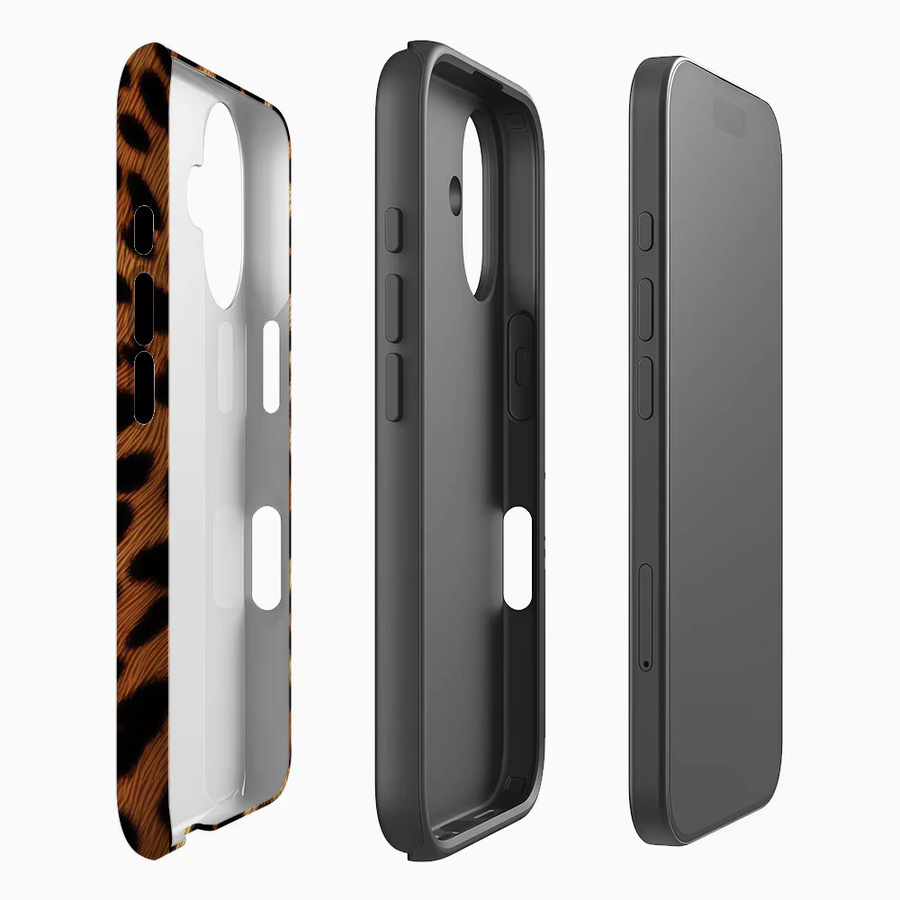 Handyhülle mit Leopardenmuster für iPhone 12 bis iPhone 17 Pro Max Plus in Multicolour mit doppelschichtiger Rückseite - Bild 2