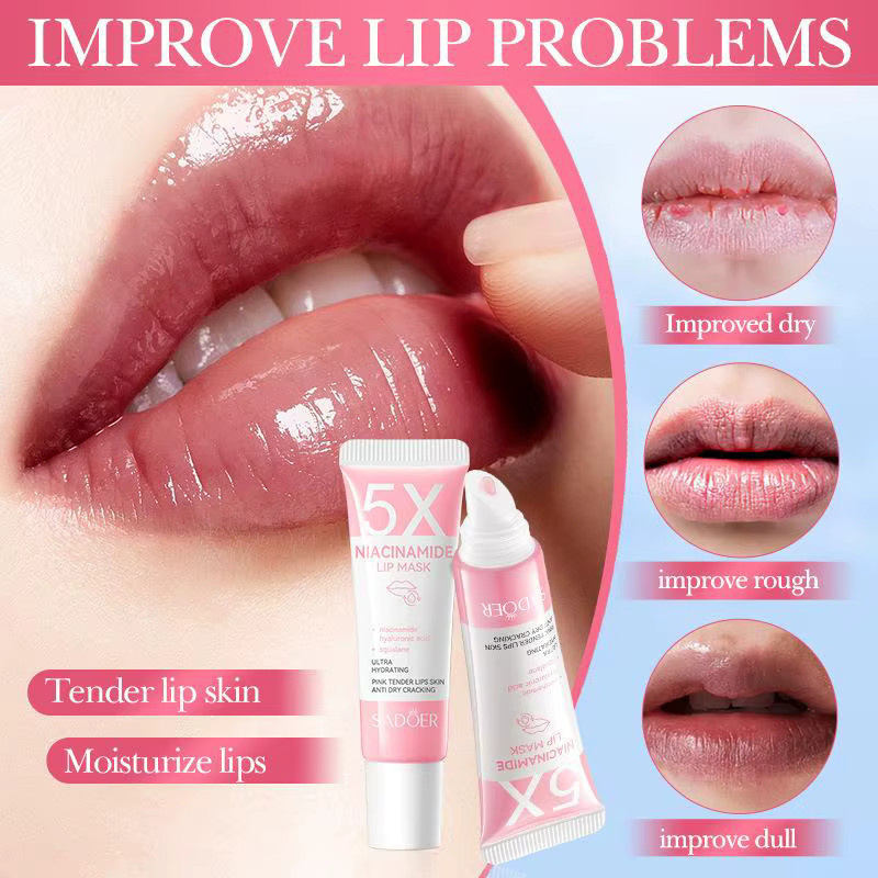 SADOER 5X Niacinamide Plumping Lip Mask, Niacinamid, für trockene Lippen - Bild 2