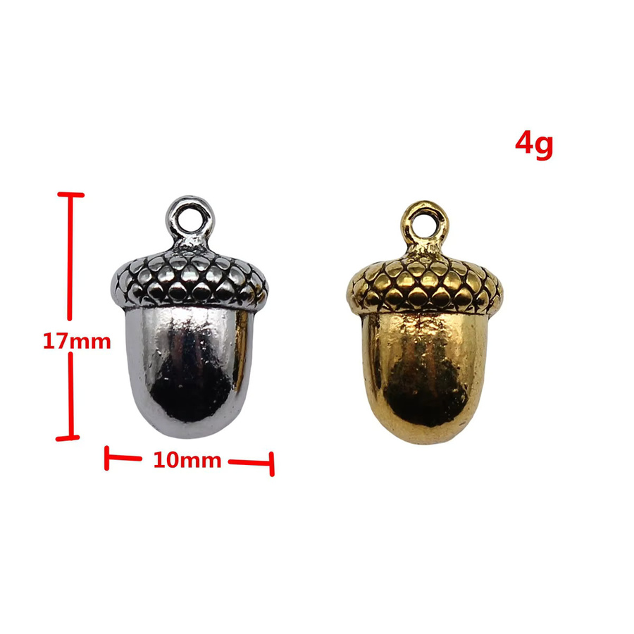 WYSIWYG Eichel-Anhänger, Silber, 17x10x11mm, Unisex - Bild 1