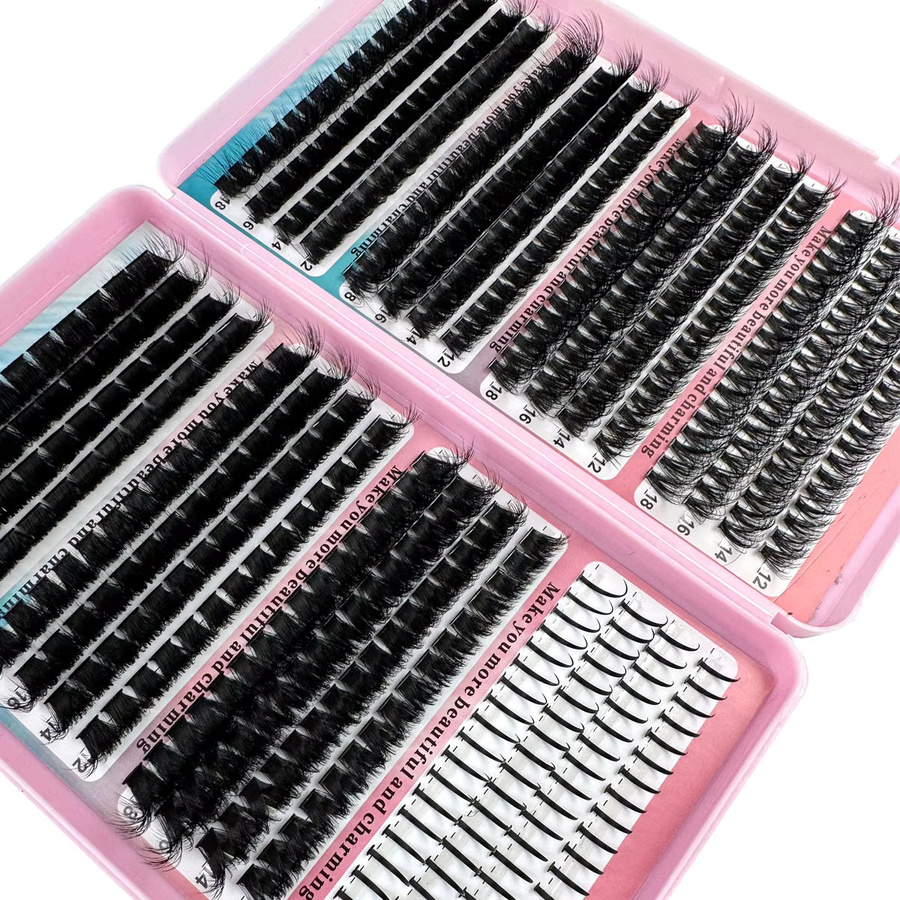 UMIRYAO Einzelne Cluster-Falschwimpern, 560 Stück, 12–18 mm, Unisex - Bild 3