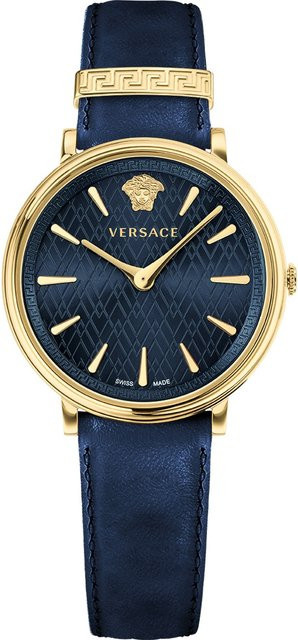 Versace Armbanduhr, Quarz, Edelstahl, Blau, 38 mm, Damen - Bild 1