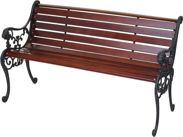 MCW Gartenbank F98 2-Sitzer aus Kiefernholz und Gusseisen in Braun, Breite: 125 cm - Bild 1