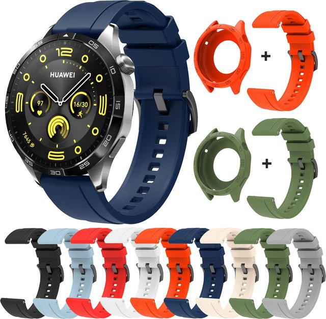 Uhrenarmband und Gehäuse für Huawei GT 4 46mm, Silikon, Unisex - Bild 1