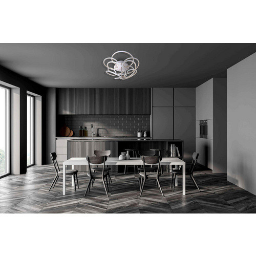 Näve LED-Deckenleuchte Rizado in Silber, B/H/T: 57 x 20 x 57 cm - Bild 2