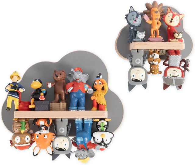 BOARTI Kinderregal Wolke aus Holz als hängendes Wandregal für Tonie Figuren mit Magneteinsätzen, H x B x T: 16 x 22 x 5 cm - Bild 1