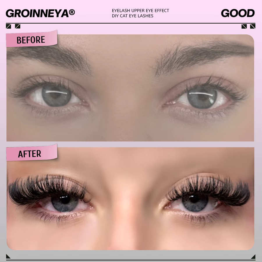 GROINNEYA DIY Wimperncluster 5D Wispy Einzelwimpern, Unisex - Bild 3