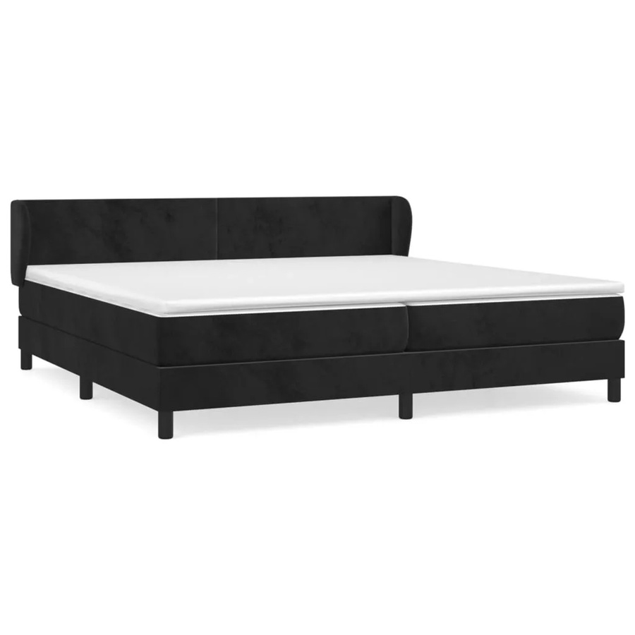 vidaXL Boxspringbett Hybrid mit Matratze und Taschenfederkern, Schwarz, Samt, B/T: 200 x 200 cm - Bild 2