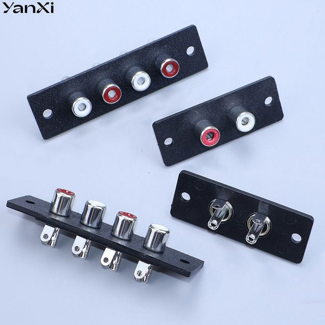 ChengHaoRan Audio-AV-Adapter Wandplatte mit 2-4-Wege RCA-Buchsenanschluss in Schwarz - Bild 1