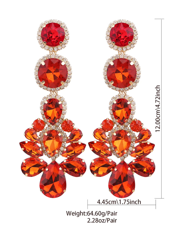 sehuoran Ohrringe, Statement-Kristall, Strass, Damen - Bild 2