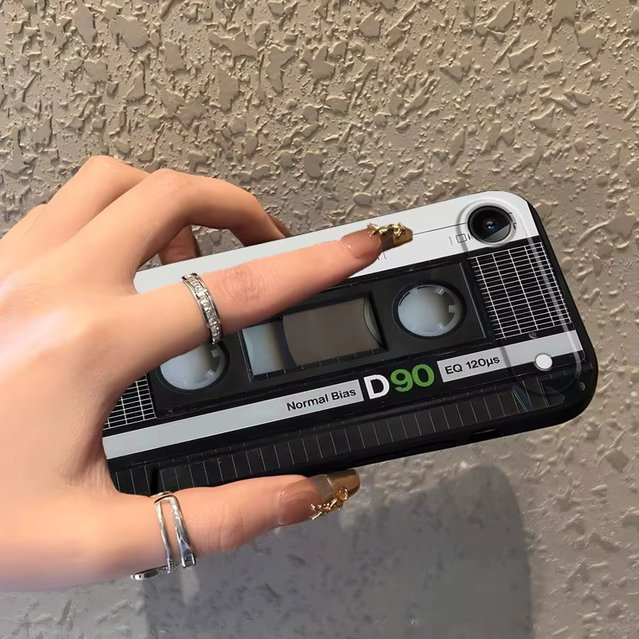 Schwarze Retro-Kamerahülle für Apple iPhone in verschiedenen Modellen, weiche Handyhülle - Bild 2