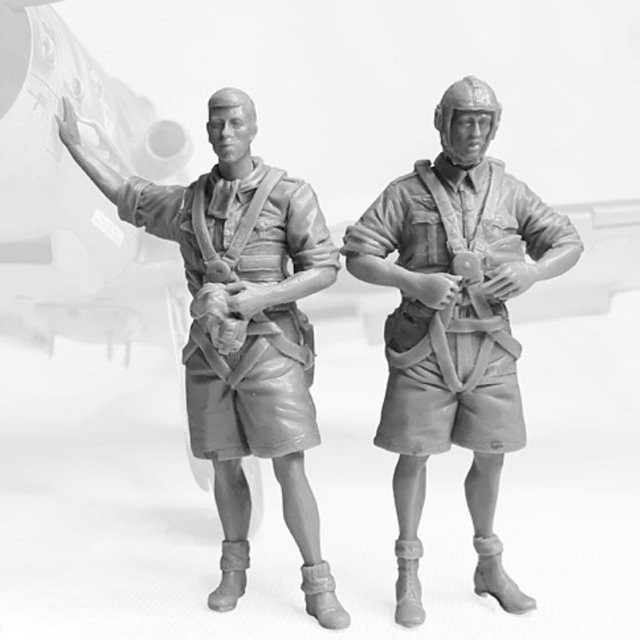 LISM Luftwaffe Pilots Resin Figure Model Kit 1/32 2-teiliges Set - Bild 1