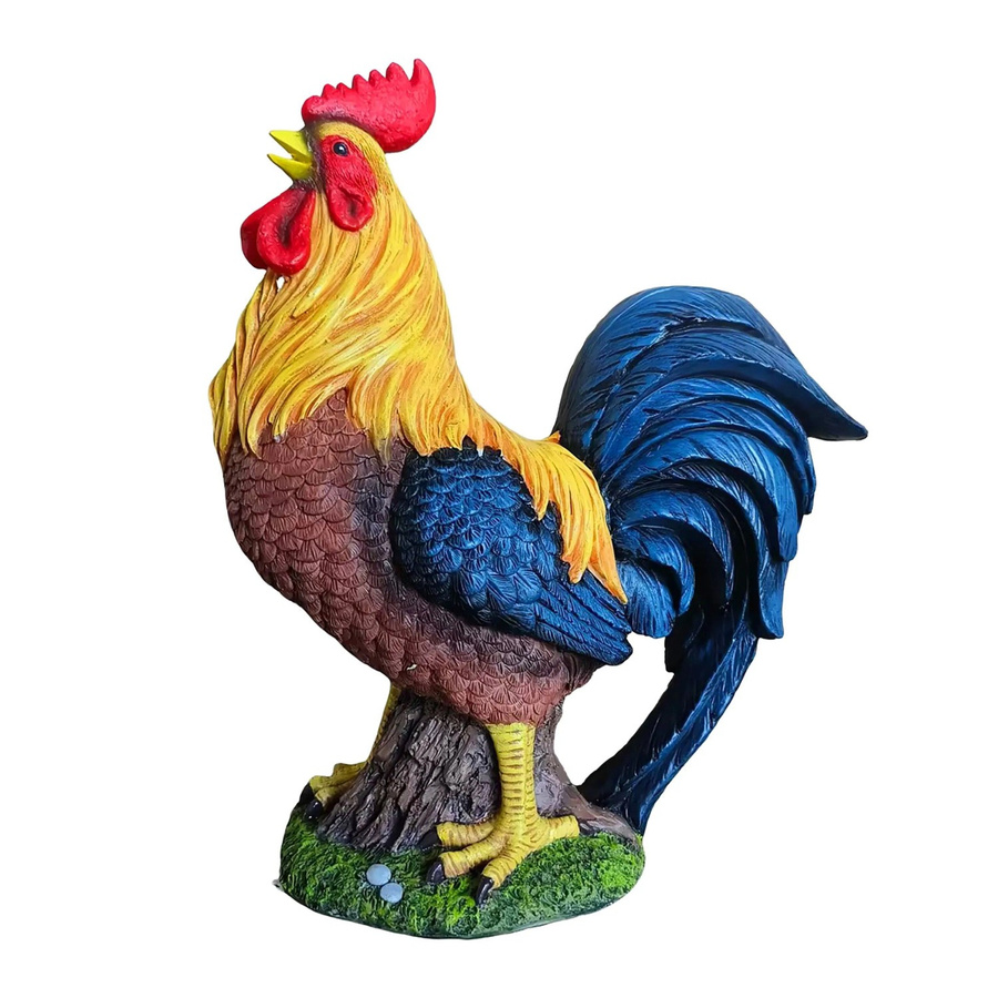 Relaxdays Gartenfigur Huhn aus Polyresin in Braun, ländliches Design, Höhe: 24 cm, Breite: 19 cm, Tiefe: 9 cm - Bild 2